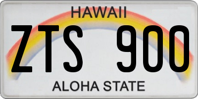 HI license plate ZTS900