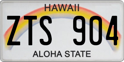 HI license plate ZTS904