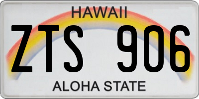 HI license plate ZTS906