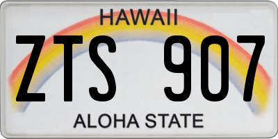 HI license plate ZTS907