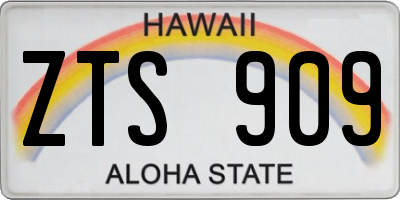 HI license plate ZTS909