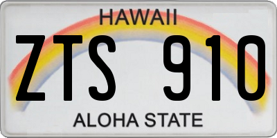 HI license plate ZTS910