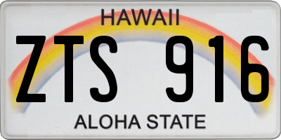 HI license plate ZTS916
