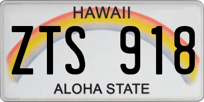 HI license plate ZTS918