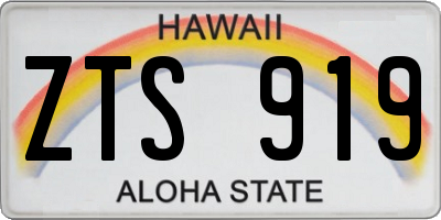 HI license plate ZTS919