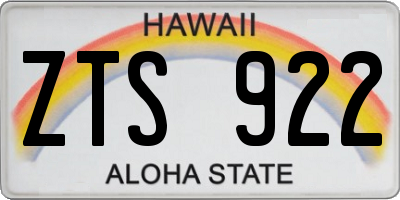 HI license plate ZTS922