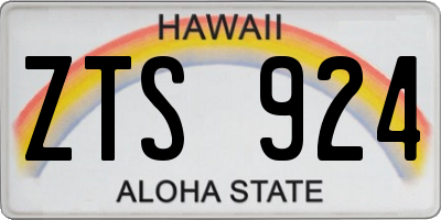 HI license plate ZTS924