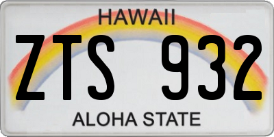 HI license plate ZTS932