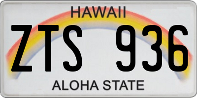 HI license plate ZTS936