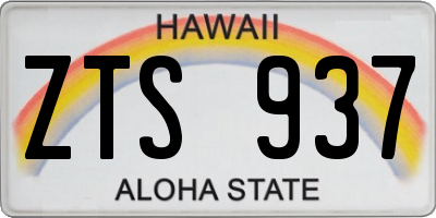 HI license plate ZTS937