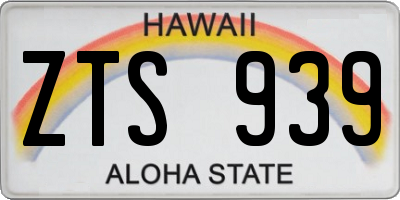 HI license plate ZTS939