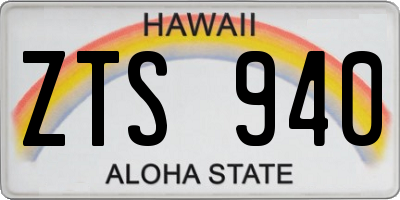 HI license plate ZTS940