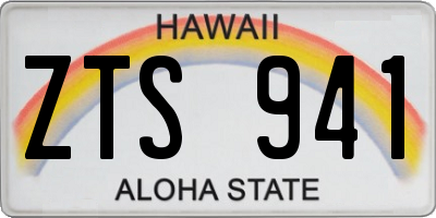 HI license plate ZTS941