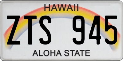 HI license plate ZTS945