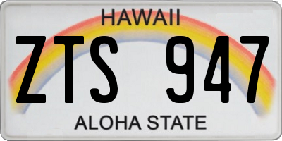 HI license plate ZTS947