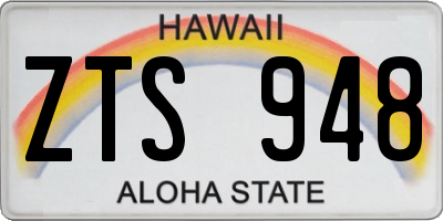 HI license plate ZTS948