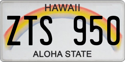 HI license plate ZTS950