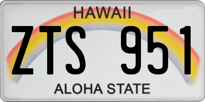 HI license plate ZTS951