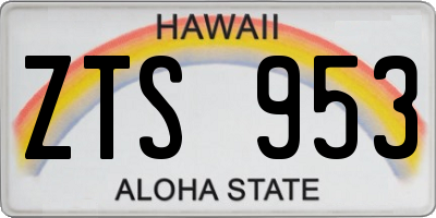 HI license plate ZTS953