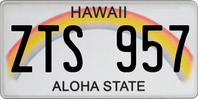 HI license plate ZTS957