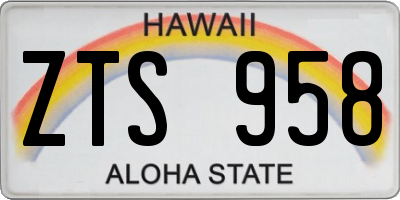 HI license plate ZTS958