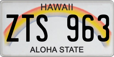 HI license plate ZTS963