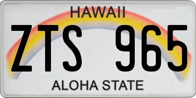 HI license plate ZTS965