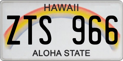 HI license plate ZTS966