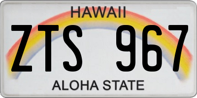 HI license plate ZTS967