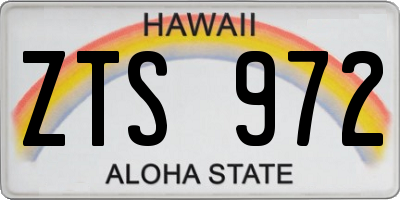 HI license plate ZTS972