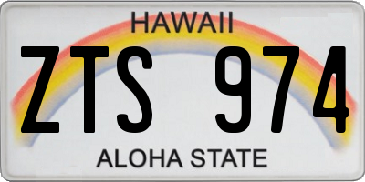 HI license plate ZTS974