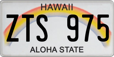 HI license plate ZTS975