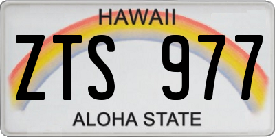 HI license plate ZTS977