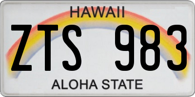 HI license plate ZTS983