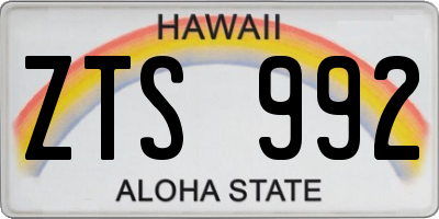 HI license plate ZTS992