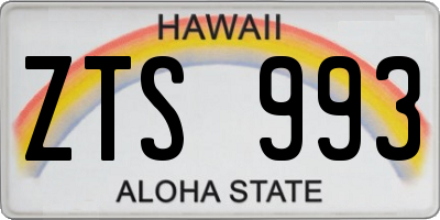 HI license plate ZTS993