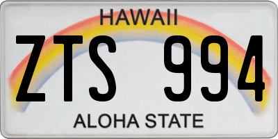 HI license plate ZTS994