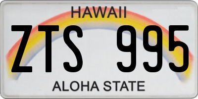 HI license plate ZTS995