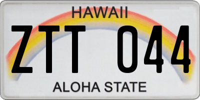 HI license plate ZTT044