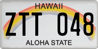 HI license plate ZTT048