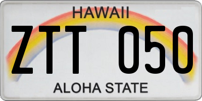 HI license plate ZTT050