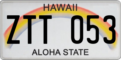 HI license plate ZTT053