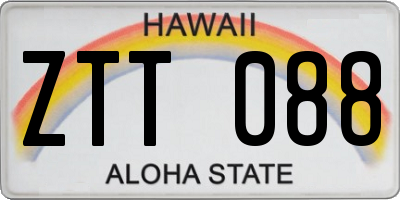 HI license plate ZTT088