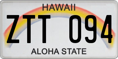 HI license plate ZTT094