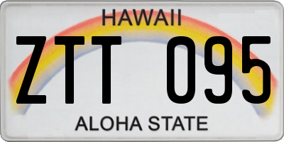 HI license plate ZTT095