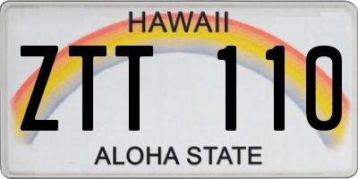 HI license plate ZTT110