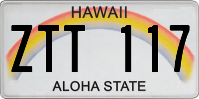 HI license plate ZTT117