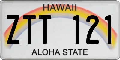 HI license plate ZTT121