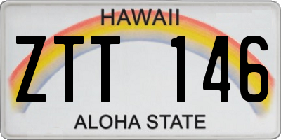 HI license plate ZTT146