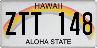 HI license plate ZTT148